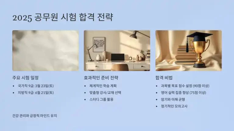 2025 공무원 시험 일정 및 효과적인 준비법