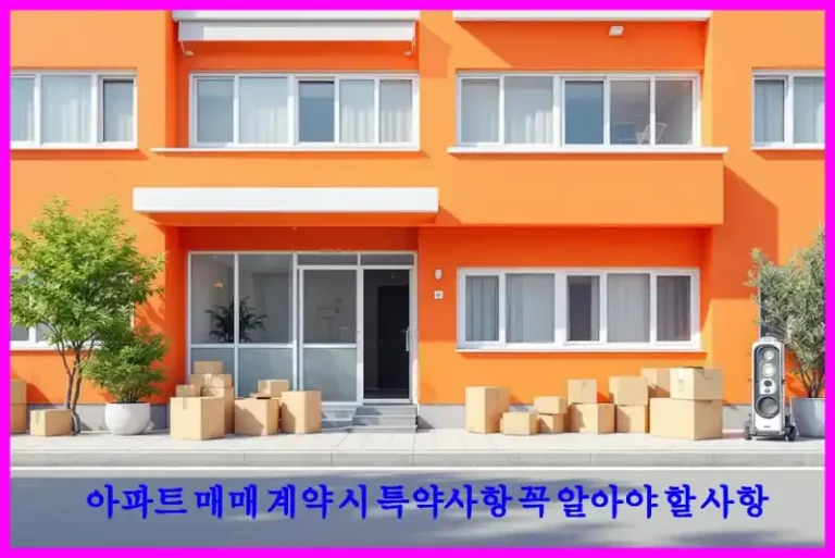 아파트 매매 계약 시 특약사항 꼭 알아야 할 사항