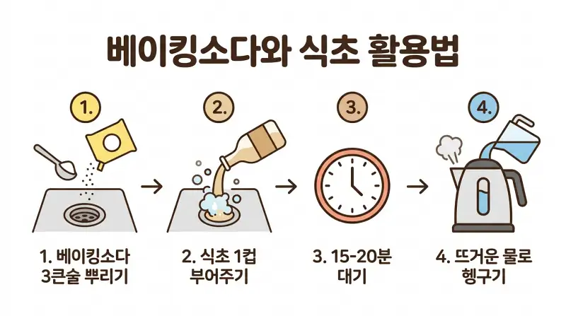 베이킹소다와 식초 활용법