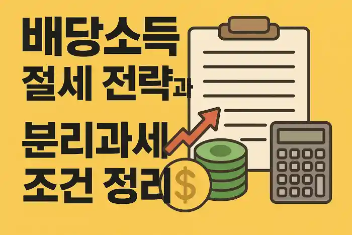 배당소득 절세 전략과 분리과세 조건 정리