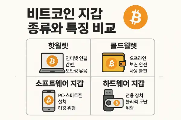 비트코인 지갑 종류와 특징 비교