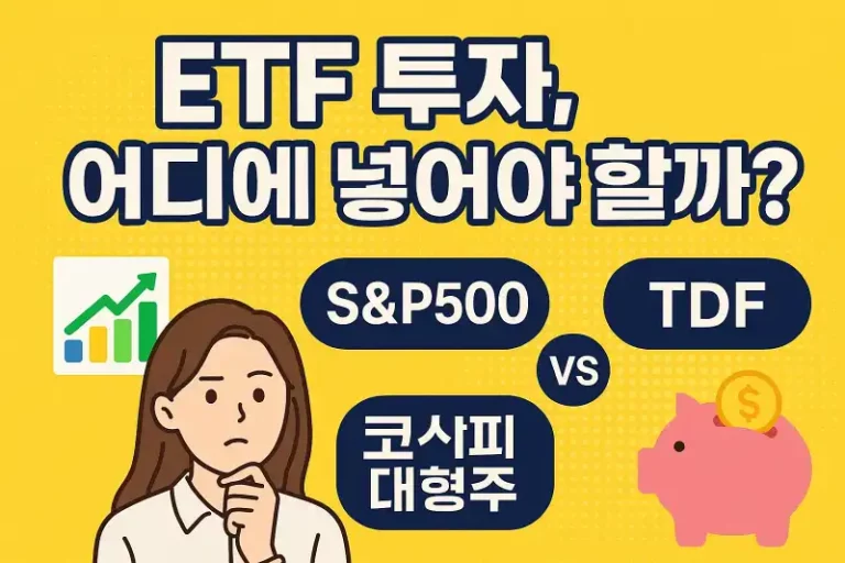 ETF 투자, 어디에 넣어야 할까? S&P500 vs 코스피 대형주 vs TDF 비교