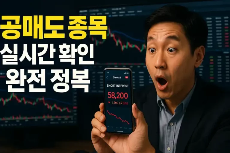 공매도 종목 실시간 확인 방법 완전 정복