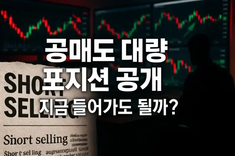 공매도 포지션 공개 종목, 지금 사도 될까?