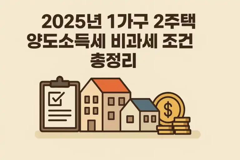 2025년 1가구 2주택 양도소득세 비과세 조건 총정리