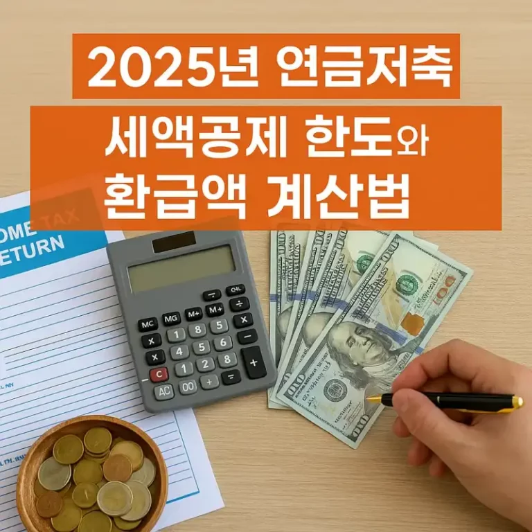 2025년 연금저축 세액공제 한도와 환급액 계산법