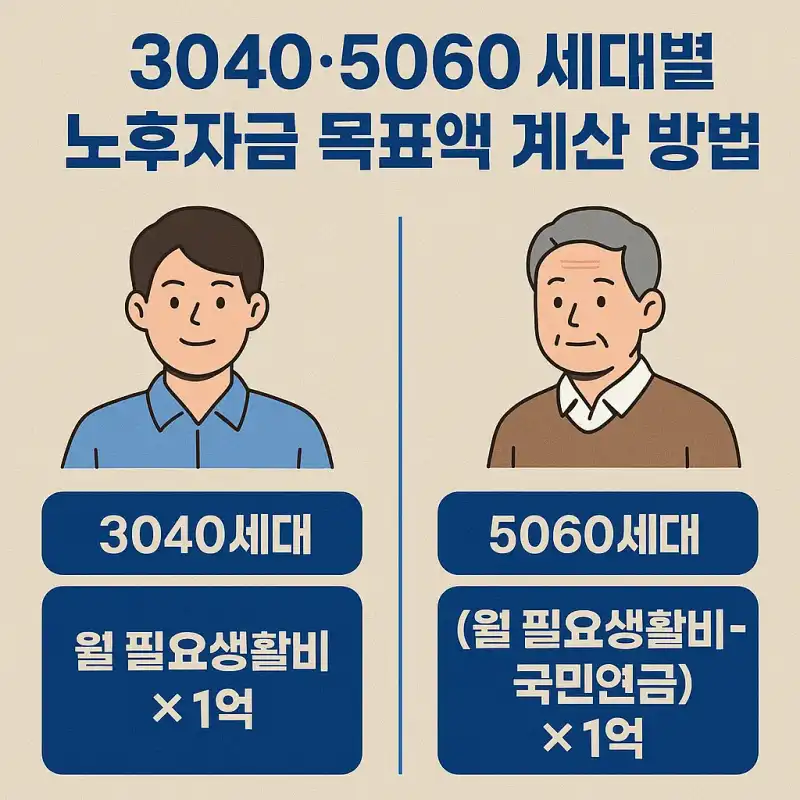 3040·5060 세대별 노후자금 목표액 계산 방법