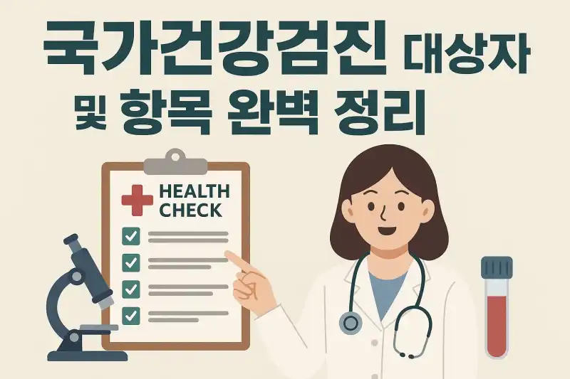 국가건강검진 대상자 및 항목 완벽 정리