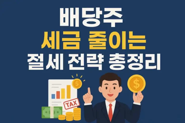 배당주 세금 줄이는 절세 전략 총정리