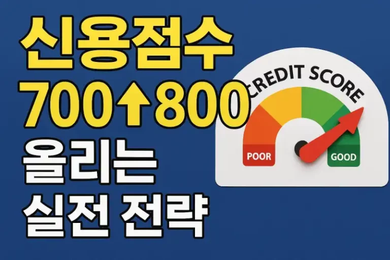 신용점수 700점에서 800점 올리는 실전 전략