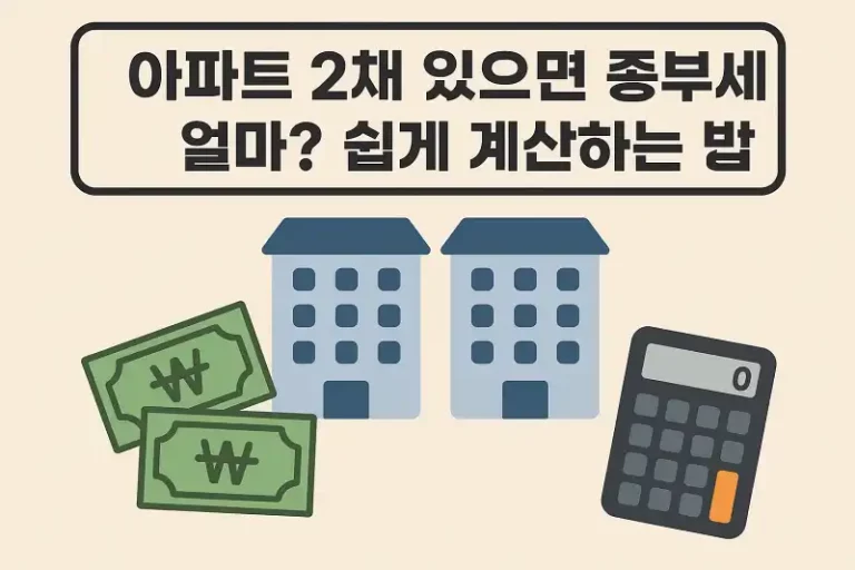 아파트 2채 있으면 종부세 얼마? 쉽게 계산하는 방법