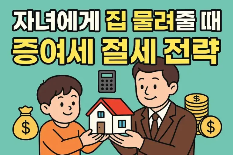 자녀에게 집 물려줄 때 증여세 절세 전략