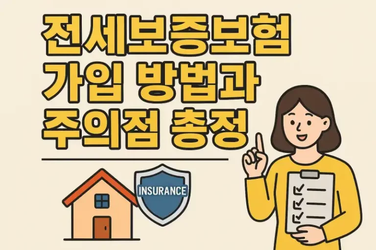 전세보증보험 가입 방법과 주의점 총정리