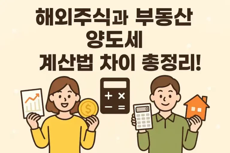 해외주식과 부동산 양도세, 계산법 차이 총정리!