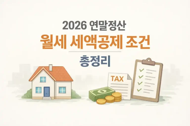 2026 연말정산 월세 세액공제 조건 총정리