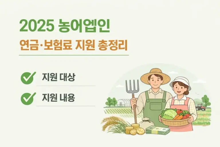 2025 농어업인 연금·보험료 지원 총정리