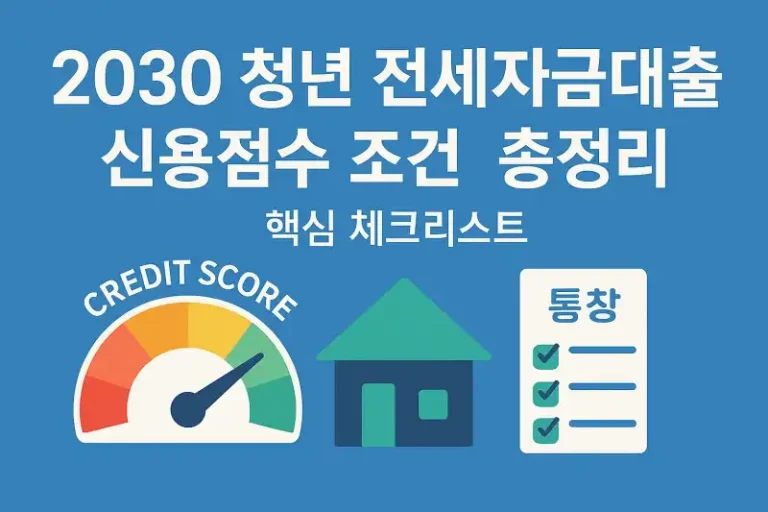 2030 청년 전세자금대출 신용점수 조건 총정리