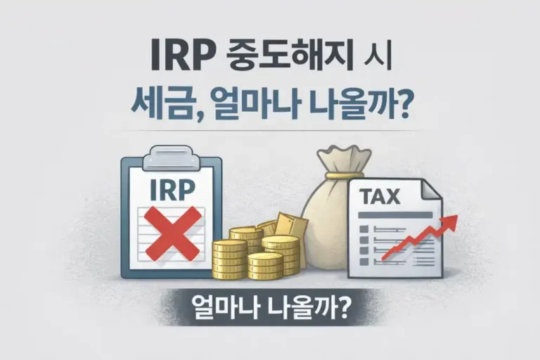 IRP 중도해지 시 세금, 얼마나 나올까?