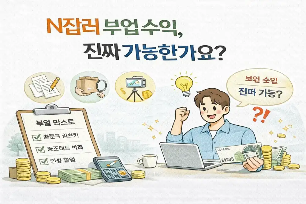 N잡러 부업 수익, 진짜 가능한가요?