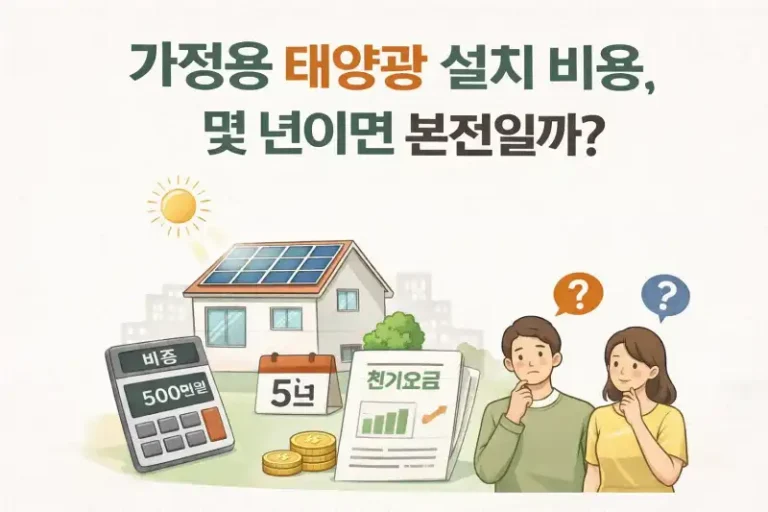 가정용 태양광 설치 비용, 몇 년이면 본전일까?