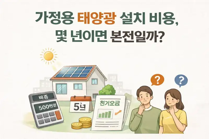 가정용 태양광 설치 비용, 몇 년이면 본전일까?