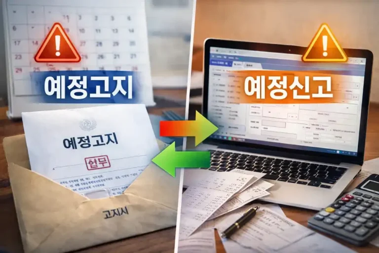 개인사업자 부가세 예정고지와 예정신고 차이