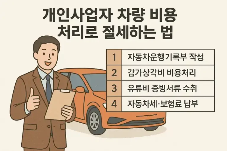 개인사업자 차량 비용 처리로 절세하는 법