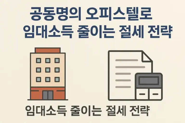 공동명의 오피스텔로 임대소득 줄이는 절세 전략