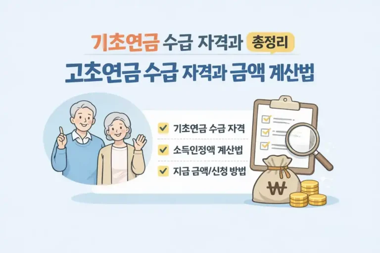 기초연금 수급 자격과 금액 계산법 총정리