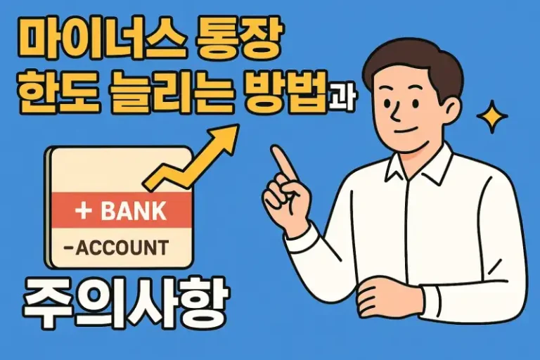 마이너스 통장 한도 늘리는 방법과 주의사항
