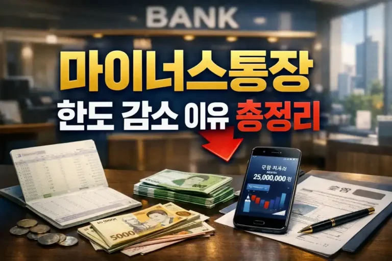 마이너스통장 한도 감소 이유 총정리