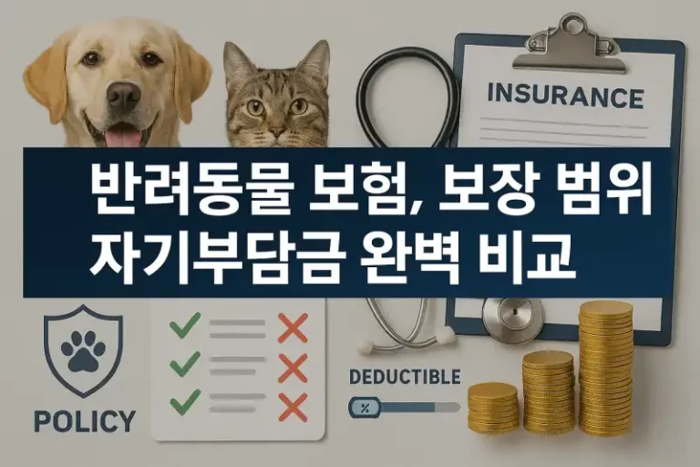 반려동물 보험, 보장 범위와 자기부담금 완벽 비교