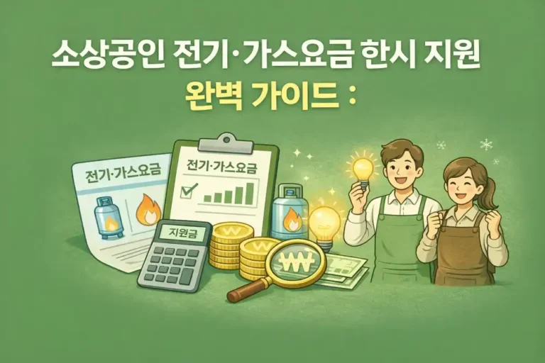 소상공인 전기·가스요금 한시 지원 완벽 가이드