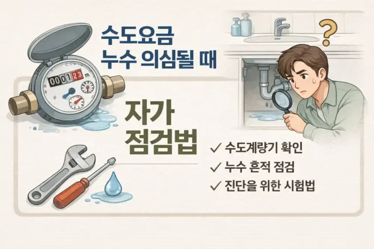수도요금 누수 의심될 때 자가 점검법