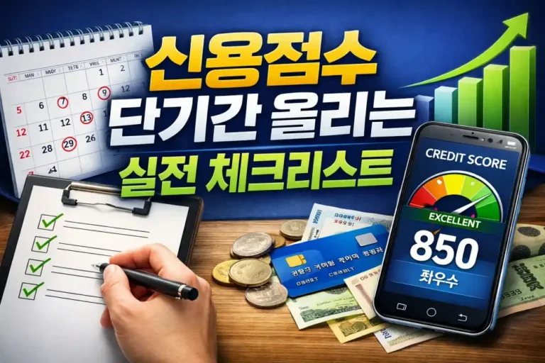 신용점수 단기간 올리는 실전 체크리스트