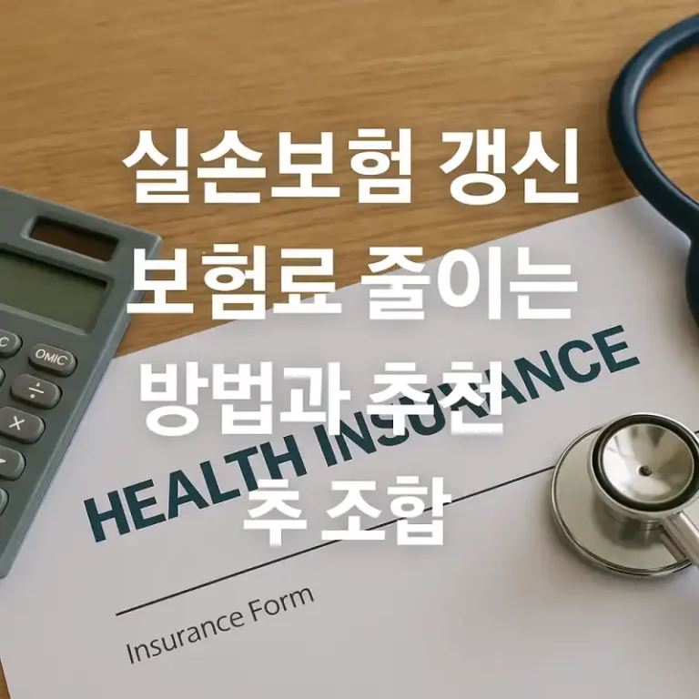 실손보험 갱신 보험료 줄이는 방법과 추천 조합
