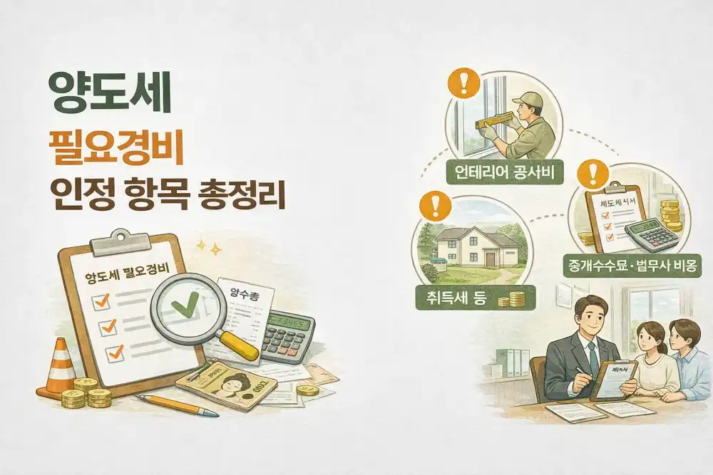 양도세 필요경비 인정 항목 총정리