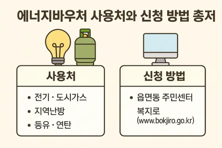 에너지바우처 사용처와 신청 방법 총정리