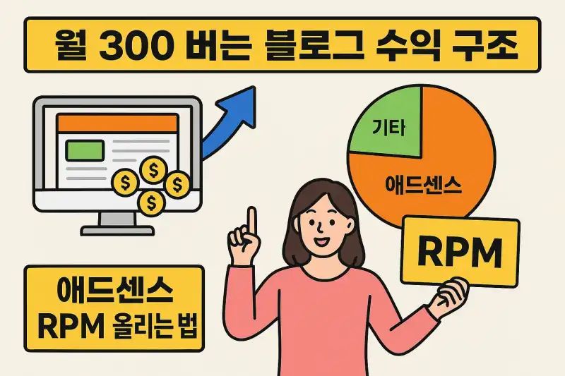 월 300 버는 블로그 수익 구조와 애드센스 RPM 올리는 법