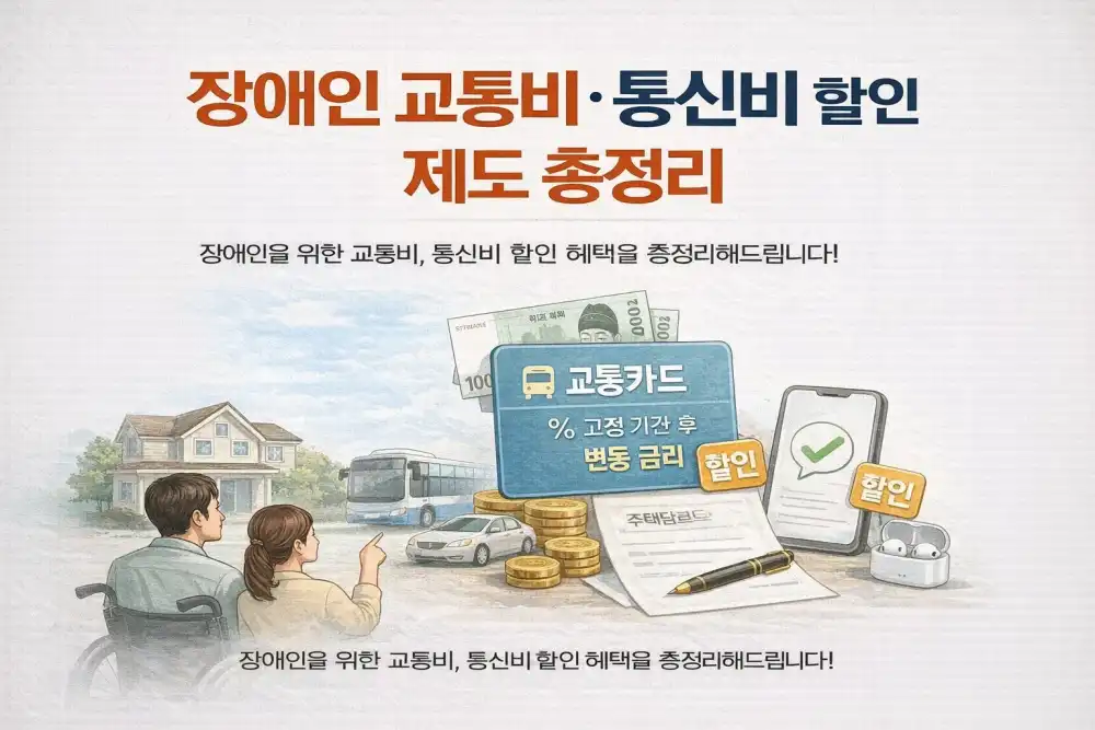 장애인 교통비·통신비 할인 제도 총정리