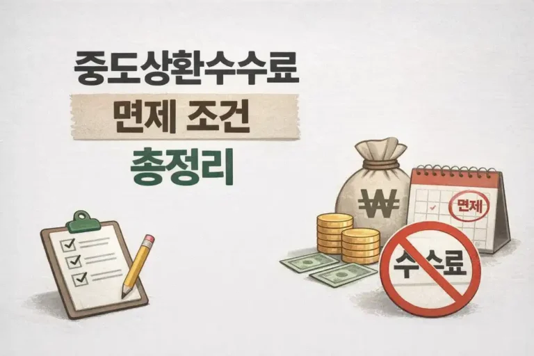 중도상환수수료 면제 조건 총정리