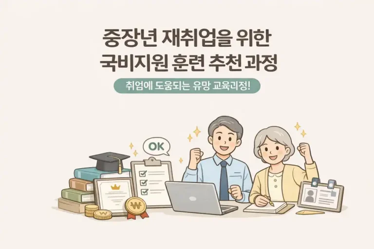 중장년 재취업을 위한 국비지원 훈련 추천 과정