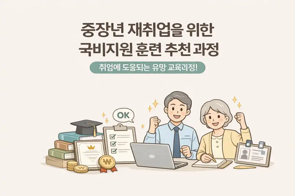 중장년 재취업을 위한 국비지원 훈련 추천 과정