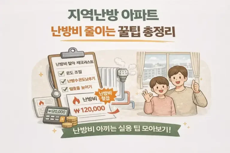 지역난방 아파트 난방비 줄이는 꿀팁 총정리