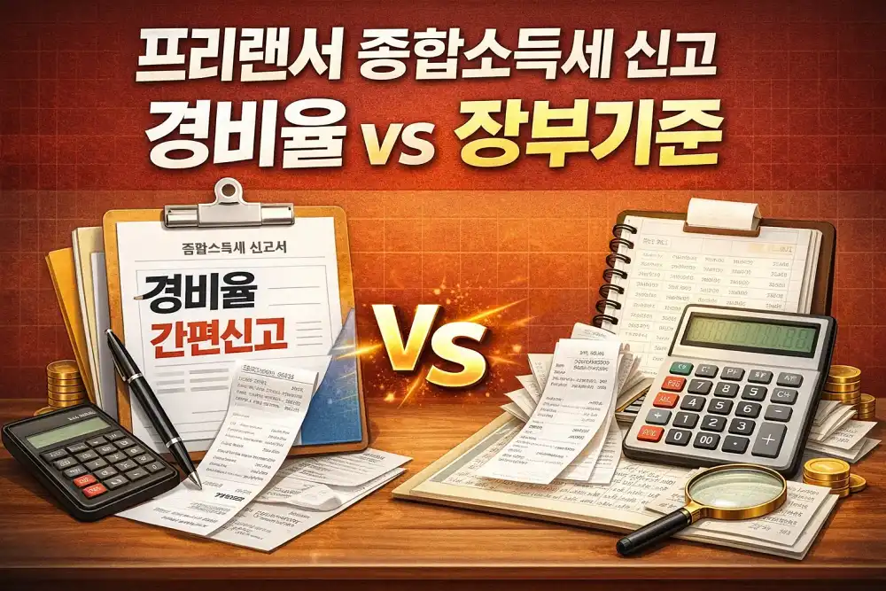 프리랜서 종합소득세 신고, 경비율과 장부기준 비교