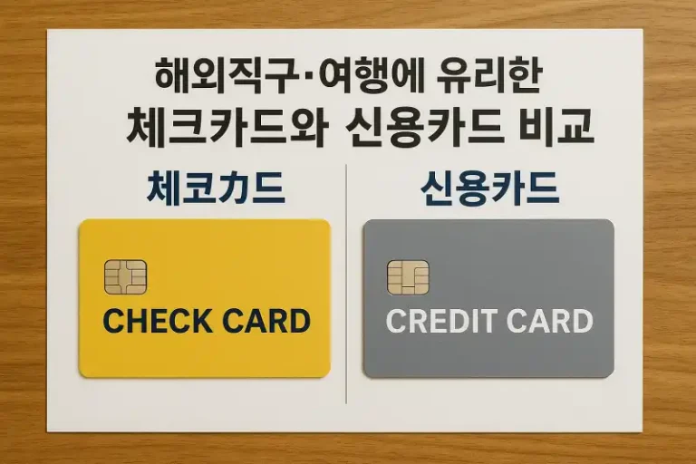 해외직구·여행에 유리한 체크카드와 신용카드 비교