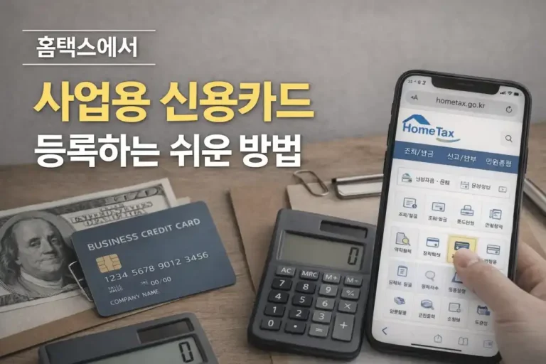 홈택스에서 사업용 신용카드 등록하는 쉬운 방법