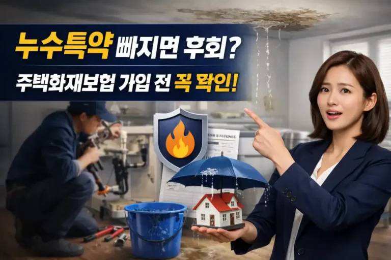누수특약 빠지면 후회? 주택화재보험 가입 전 꼭 확인하세요