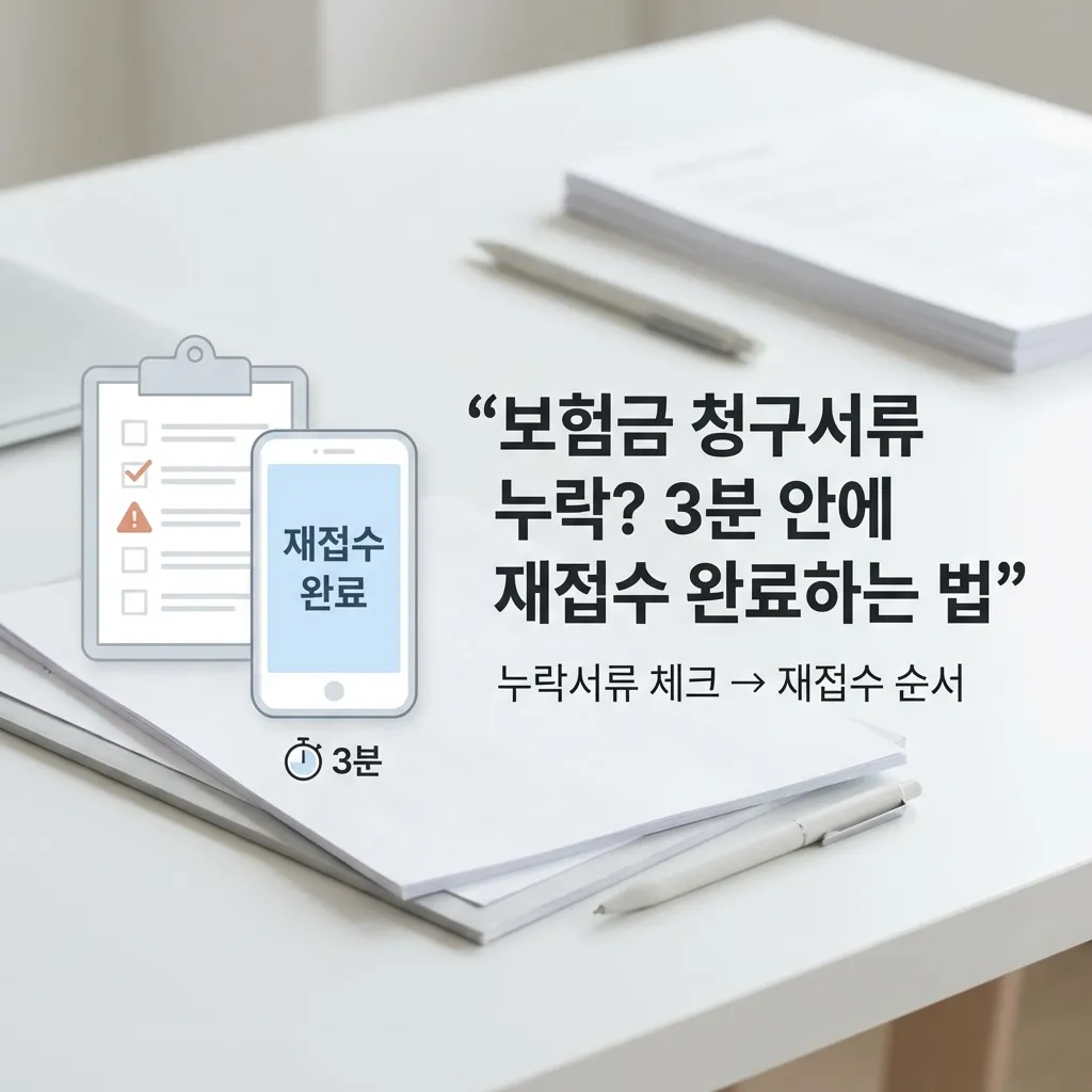 보험금 청구서류 누락? 3분 안에 재접수 완료하는 법