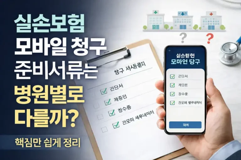 실손보험 모바일 청구 준비서류는 병원별로 다를까?